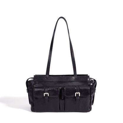 Vintage Genuine Leather Cargo Satchel Clutch Bag
