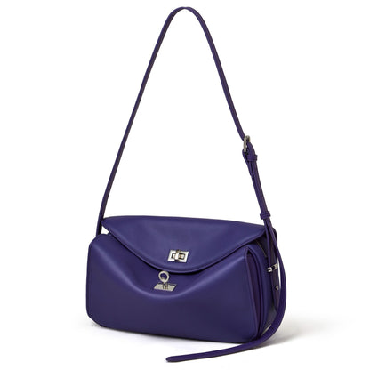 Silky Matte Genuine Leather Envelope Flap Clutch Bag