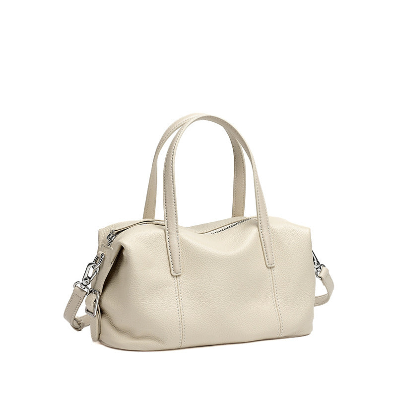 Supple Pebbled Texture Genuine Leather Pillow Clutch Bag