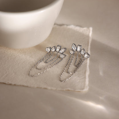 Luxury Majestic Geometric Draped Tiered Arch Earrings