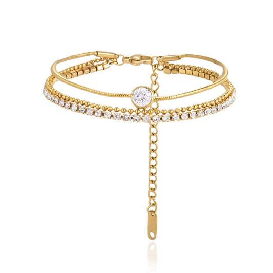 Luminary Layered Celestial Tennis Stacking Bracelet