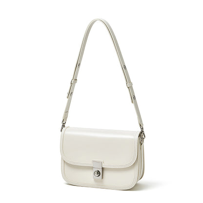 Vintage Sleek Plain Cowhide Genuine Leather Shoulder Messenger Bag