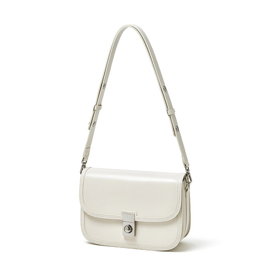 Vintage Sleek Plain Cowhide Genuine Leather Shoulder Messenger Bag