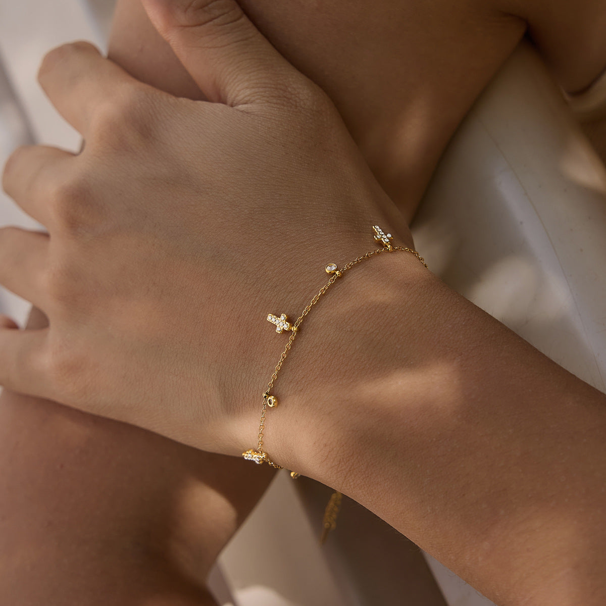 Elegant Minimalist Sacred Drop Glimmering Fringe Bracelet