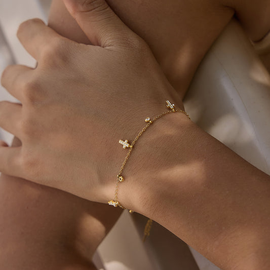 Elegant Minimalist Sacred Drop Glimmering Fringe Bracelet
