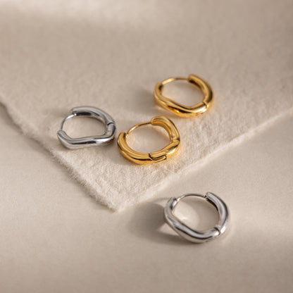 Modern Luxury Organic Wave Liquid Hoop Earrings