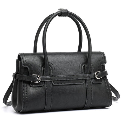 Sleek Genuine Leather Flap Satchel Clutch Bag
