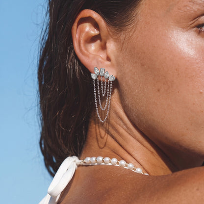 Luxury Majestic Geometric Draped Tiered Arch Earrings
