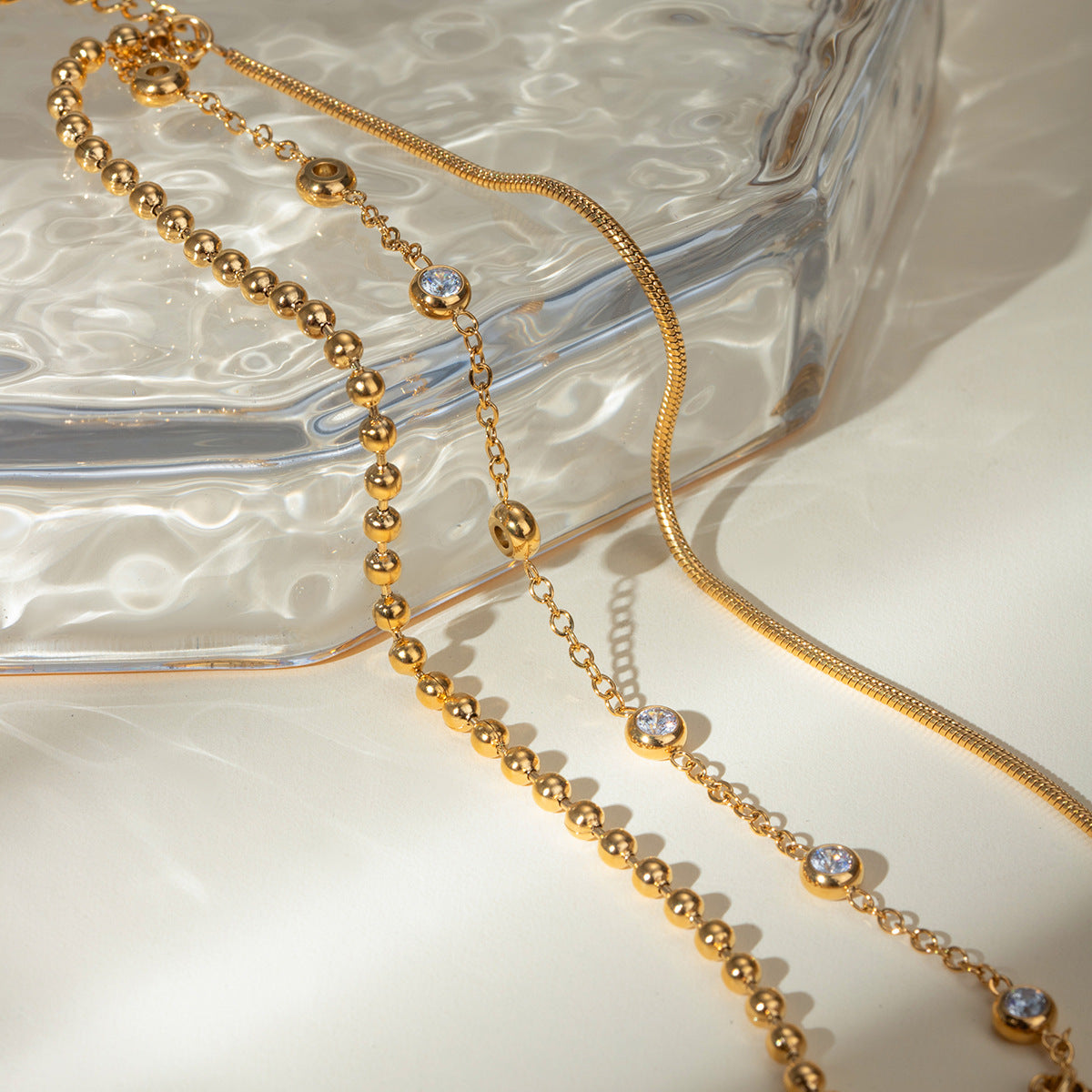 Multi-Layer Bracelet Adorned with Zircons