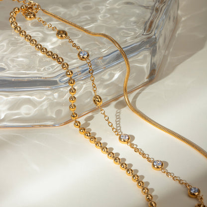 Multi-Layer Bracelet Adorned with Zircons