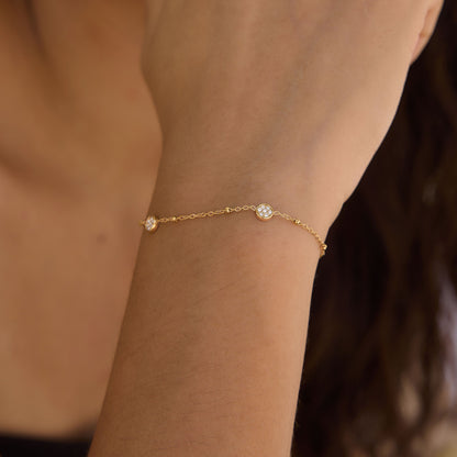 Modern Luxury Delicate Pavé Station Bracelet