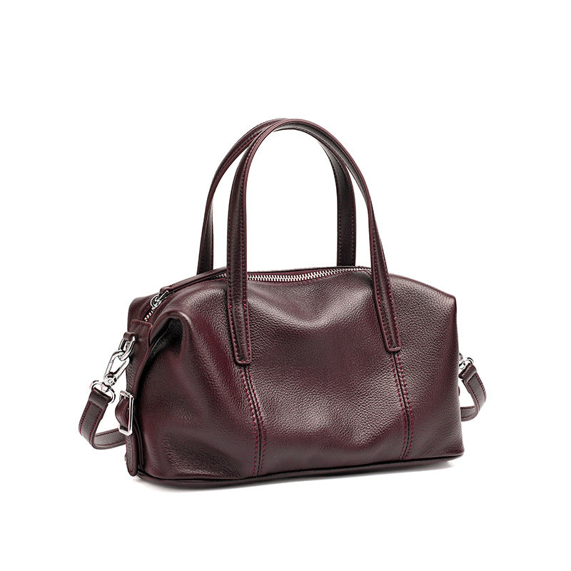 Supple Pebbled Texture Genuine Leather Pillow Clutch Bag