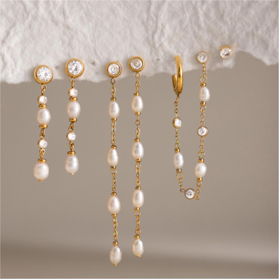 Luxury Whimsical Cascading Linear Radiant Drop Earrings