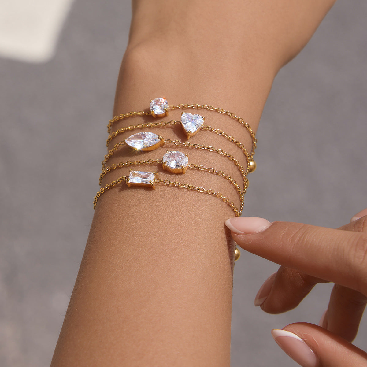 Minimalist Constellation Geometric Solitaire Layering Bracelet