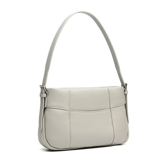Effortless Genuine Leather Quilted Hobo Clutch Bag