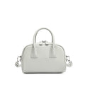 Polsterndes genarbtes echtes Leder Mini Boston Clutch