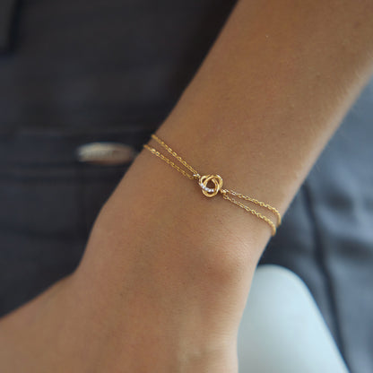 Elegant Minimalist Shimmering Double Layer Bracelet
