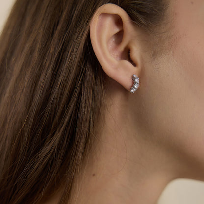 Luxury French Vintage Curved Eternity Climber Earrings