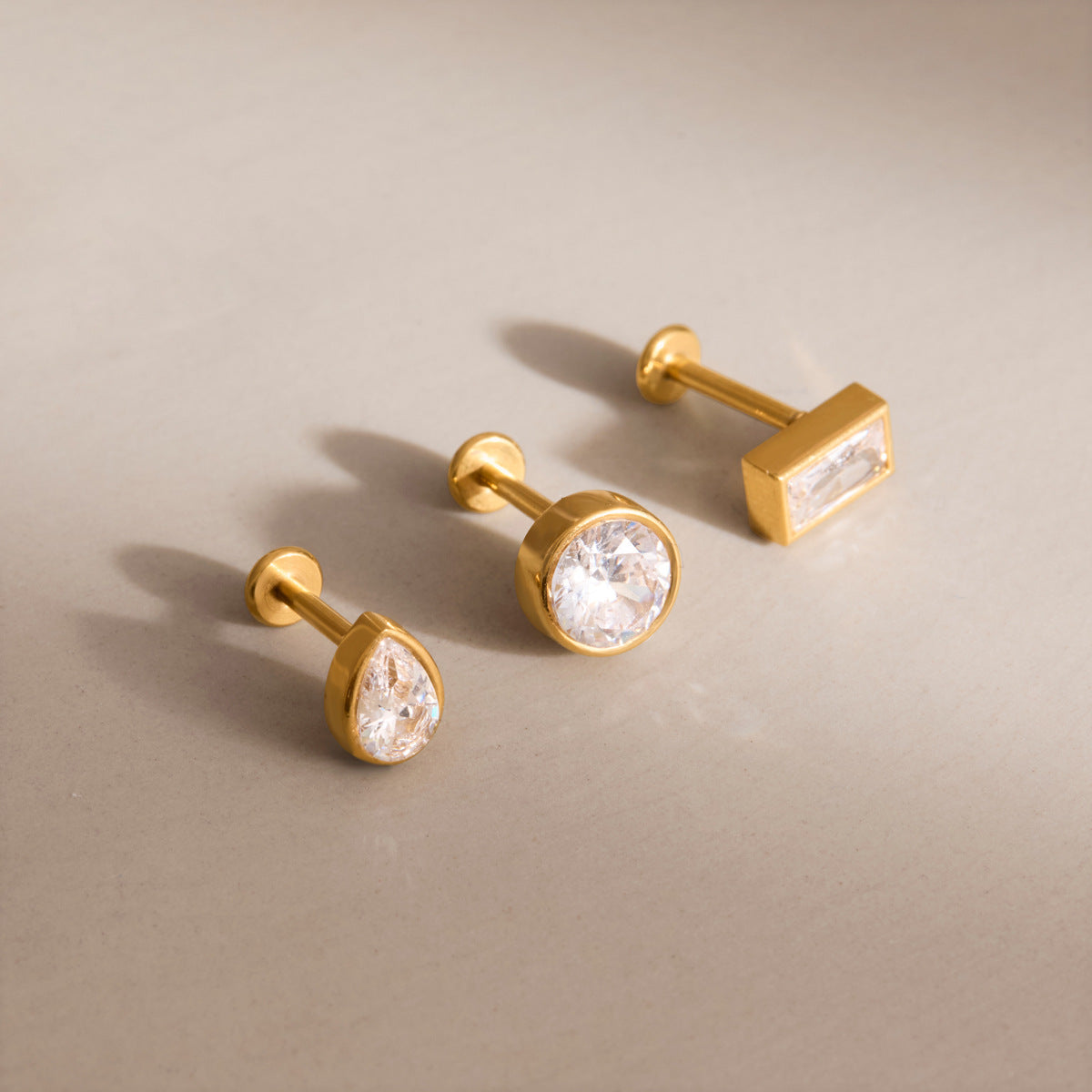 Luxury Artisan Sculptural Geometric Curated Stud Earrings Set