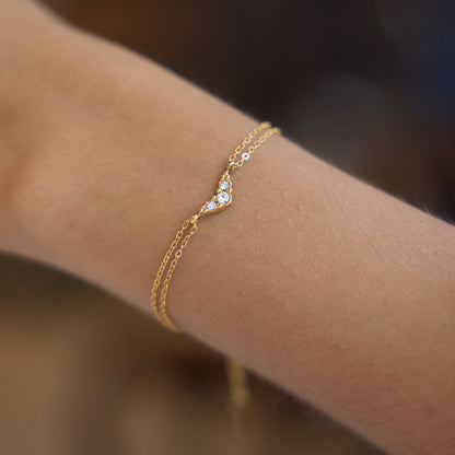 Elegant Minimalist Shimmering Double Layer Bracelet