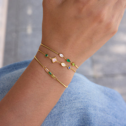 Ethereal Kaleidoscope Geometric Charm Stacking Bracelet