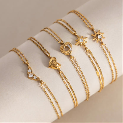 Elegant Minimalist Shimmering Double Layer Bracelet