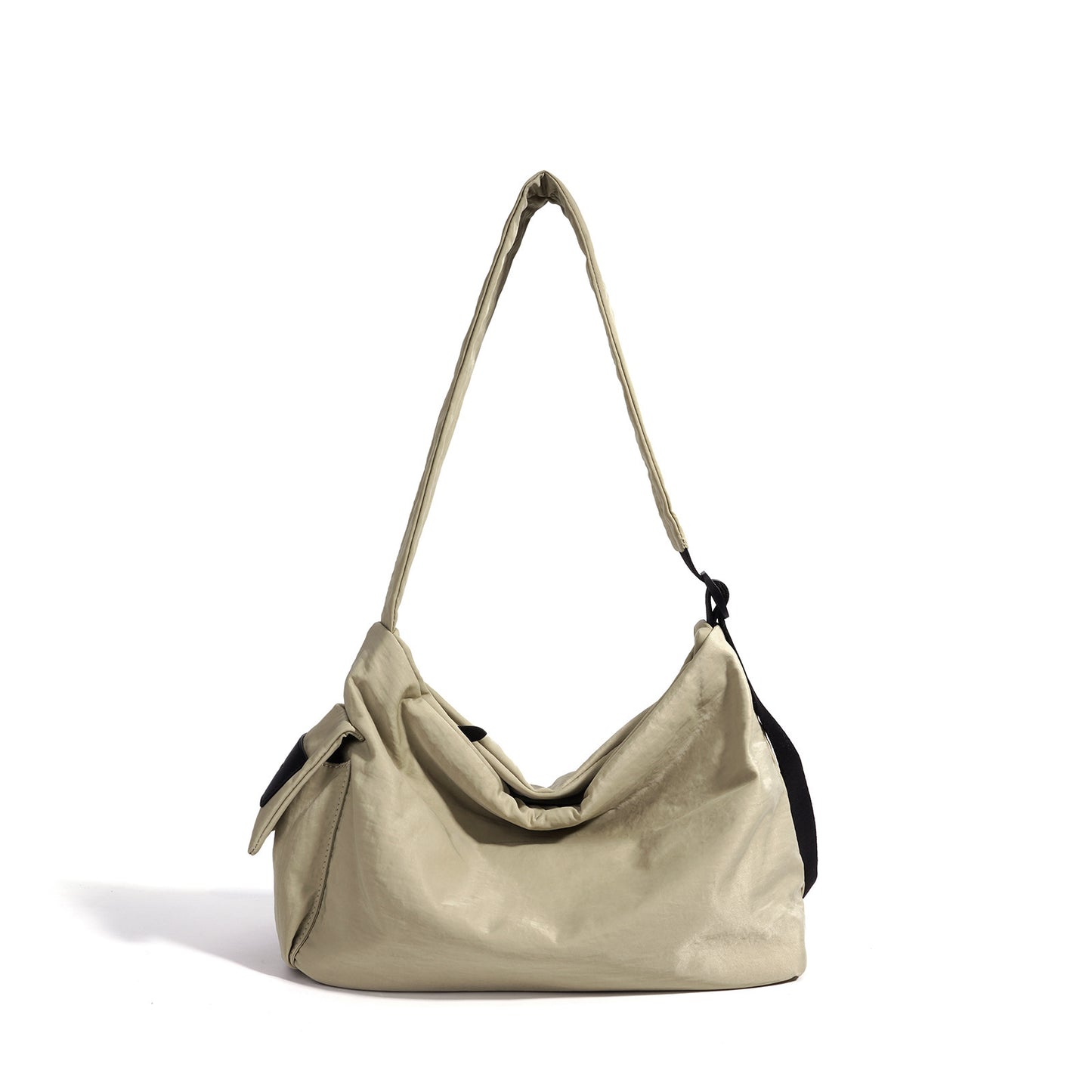 Minimalist Slouchy Nylon Shoulder Clutch Bag