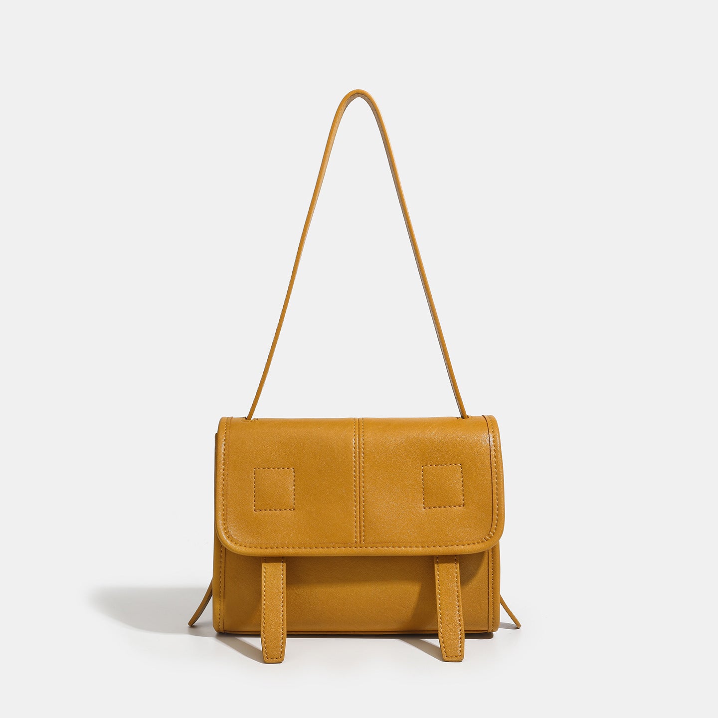 Minimalist Texture Flap Genuine Leather Shoulder Messenger Bag
