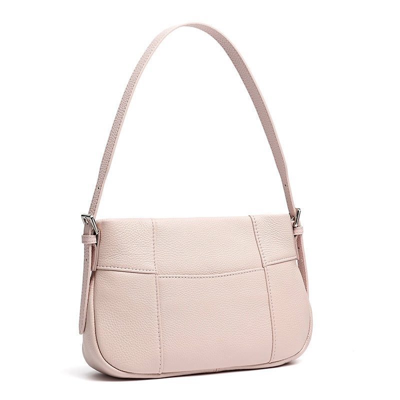 Effortless Genuine Leather Quilted Hobo Clutch Bag