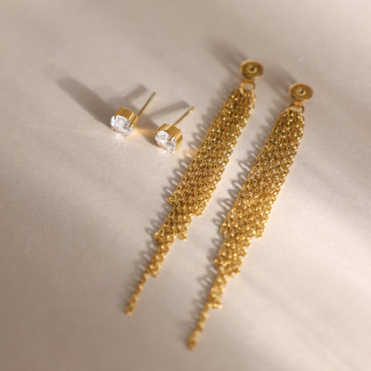 Luxury Majestic Fluid Cascading Tassel Drop Earrings