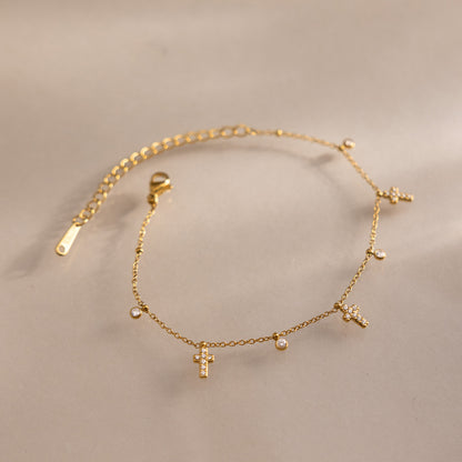 Elegant Minimalist Sacred Drop Glimmering Fringe Bracelet