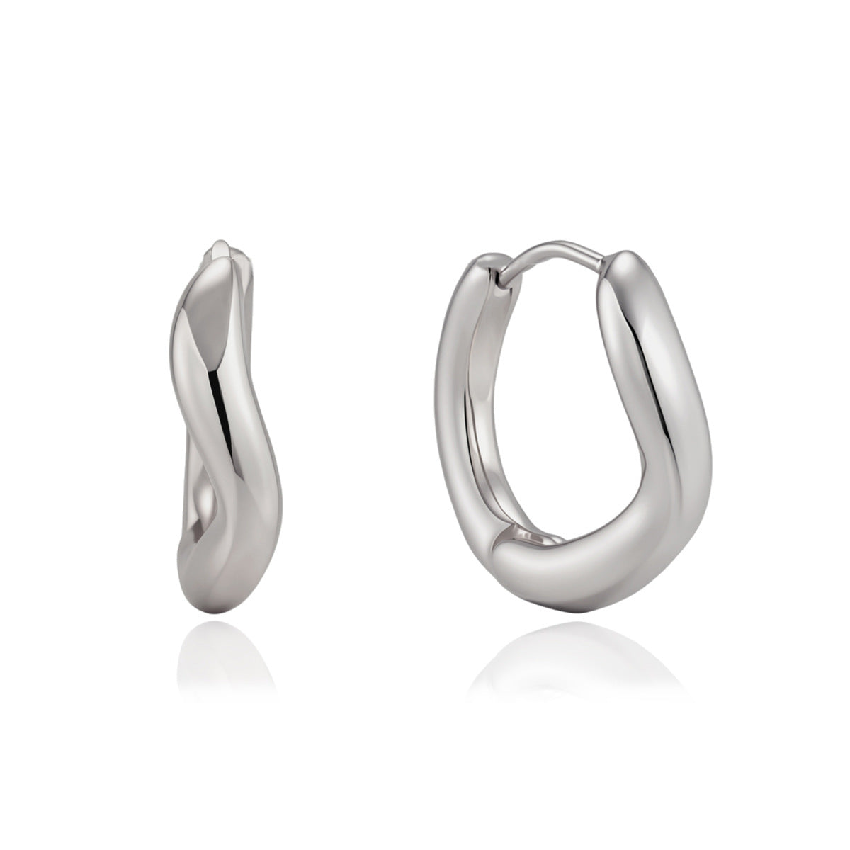 Modern Luxury Organic Wave Liquid Hoop Earrings