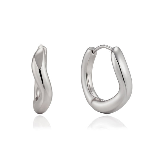 Modern Luxury Organic Wave Liquid Hoop Earrings