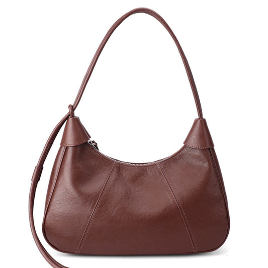 Women's Sable Crescent Genuine Leather Hobo Bag