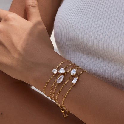 Minimalist Constellation Geometric Solitaire Layering Bracelet