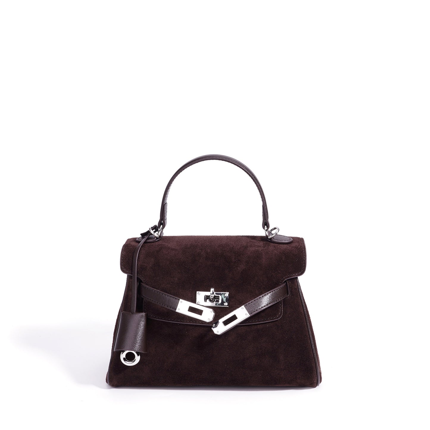 Retro Suede Genuine Leather Kelly Clutch Bag