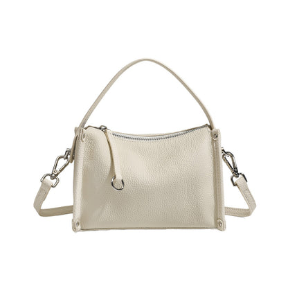 Clean-lined Pebbled Genuine Leather Crossbody Clutch Bag