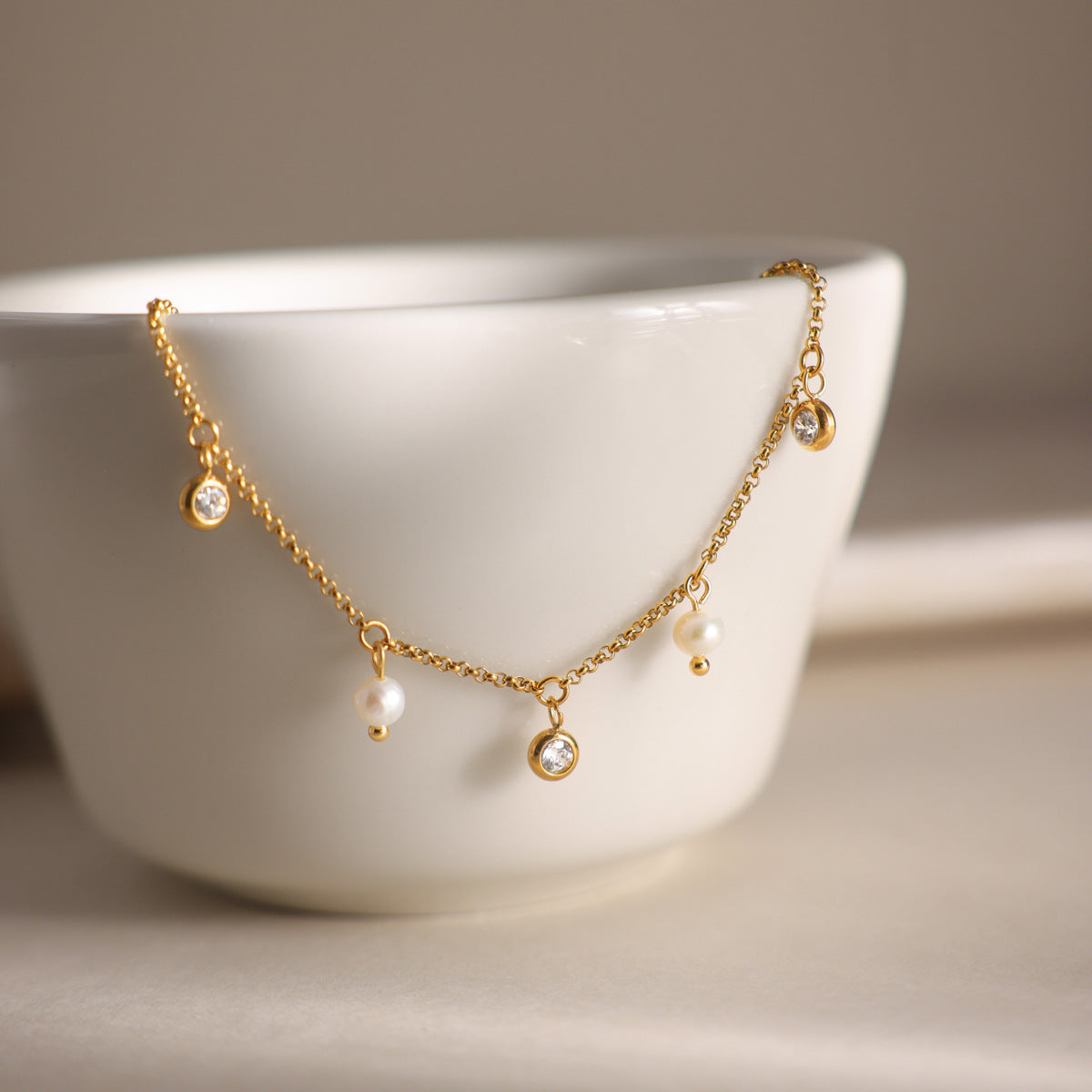 Elegant Minimalist Shimmering Fluid Station Bracelet