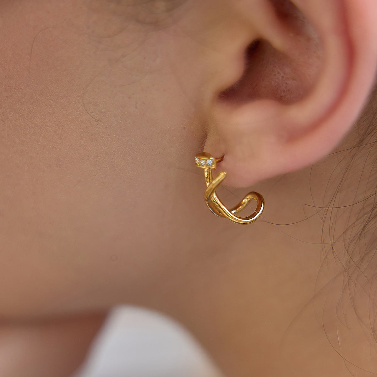 Elegant Minimalist Avant Garde Abstract Layered Earrings