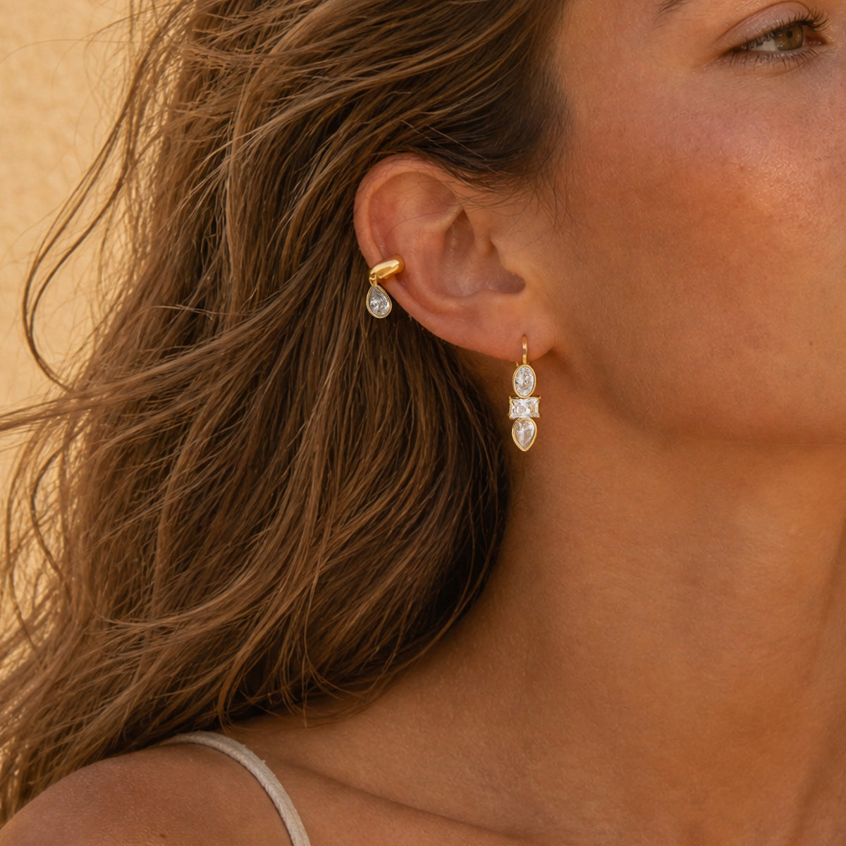 Luxury Majestic Geometric Tiered Totem Drop Earrings