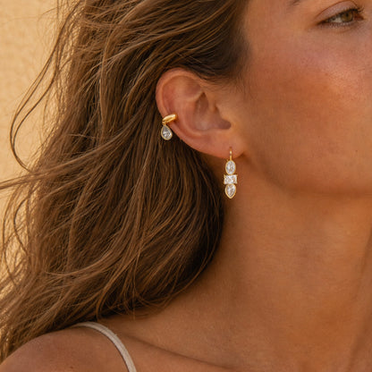 Luxury Majestic Geometric Tiered Totem Drop Earrings