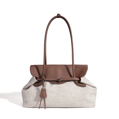 Mellow Canvas Spacious Flap Clutch Bag