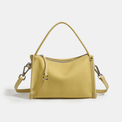 Clean-lined Pebbled Genuine Leather Crossbody Clutch Bag
