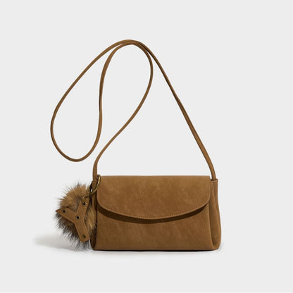 Distressed Sculptured Genuine Matte Cowhide Trapezoid Bag