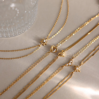 Elegant Minimalist Shimmering Double Layer Bracelet