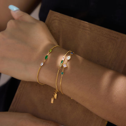 Ethereal Kaleidoscope Geometric Charm Stacking Bracelet