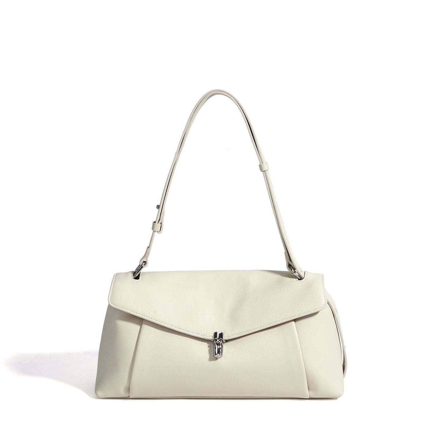 Muted Pebbled Genuine Leather Flap Clutch Bag