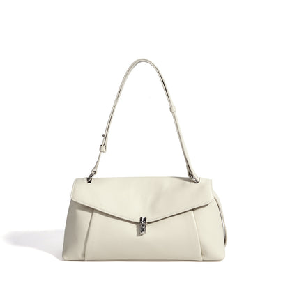 Muted Pebbled Genuine Leather Flap Clutch Bag