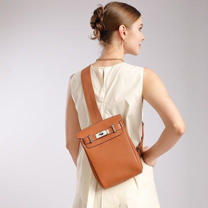 Minimalist Genuine Leather Sling Chest Bag