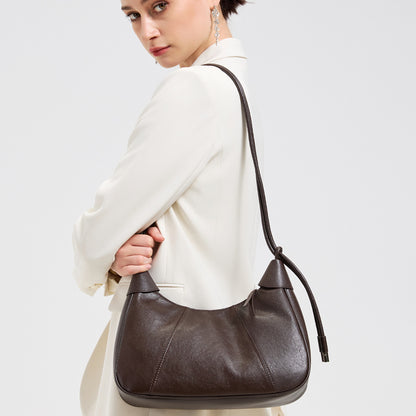 Women's Sable Crescent Genuine Leather Hobo Bag